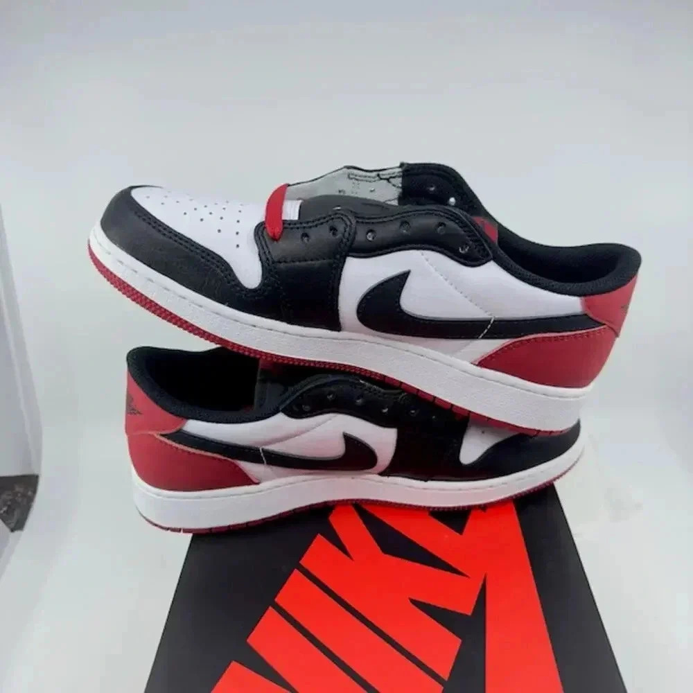 NEW Air Jordan 1 Retro Low OG GS Sneakers CZ0858-106 White Red Black Kids 7Y - Picture 6 of 8